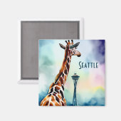 Seattle Giraffe Magneet (Voorkant / Achterkant)