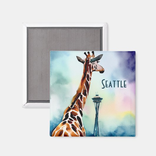 Seattle Giraffe Magneet (Voorkant / Achterkant)