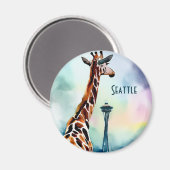 Seattle Giraffe Magnet (Voorkant / Achterkant)