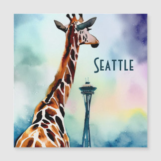 Seattle Giraffe magnetische Kaart