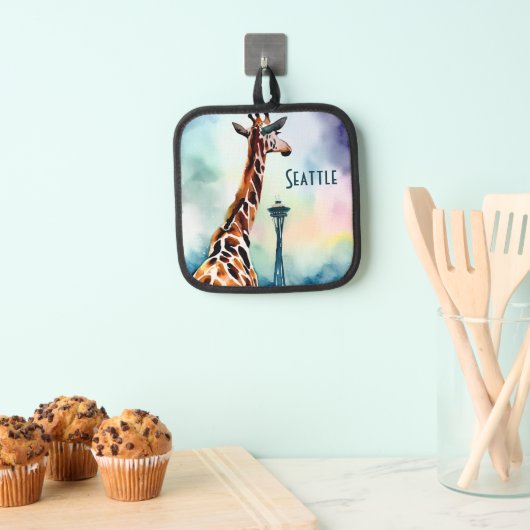Seattle Giraffe magnetische Kaart Pannenlap (Insitu(Ophanging))