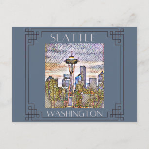 Seattle Glas in lood Briefkaart