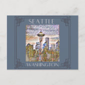 Seattle Glas in lood Briefkaart (Voorkant)