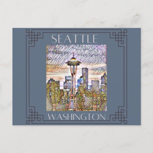 Seattle Glas in lood Briefkaart (Voorkant)