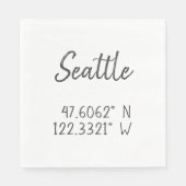 Seattle GPS-coördinaten lengtegraad Latitude Servet (Voorkant)