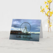 Seattle Great Wheel #2-kaart Kaart (Gele Bloem)
