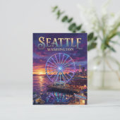 Seattle Great Wheel USA Briefkaart (Staand voorkant)