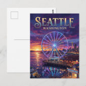 Seattle Great Wheel USA Briefkaart (Voorkant / Achterkant)