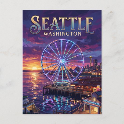 Seattle Great Wheel USA Briefkaart (Voorkant)