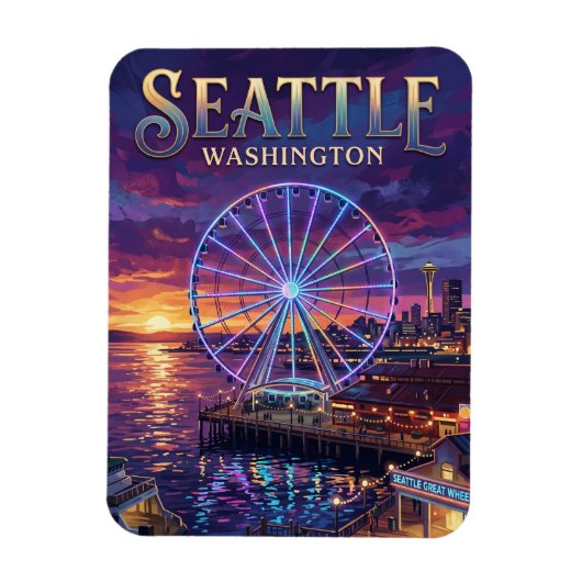 Seattle Great Wheel USA Magneet (Verticaal)