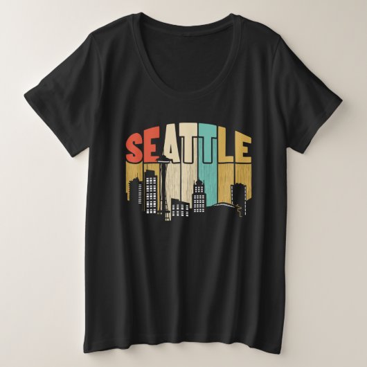 Seattle Grote Maat T-shirt (Design voorkant)