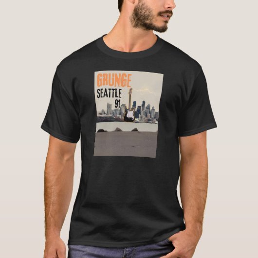 Seattle Grunge 1991 Muziek Vibe T-shirt (Voorkant)