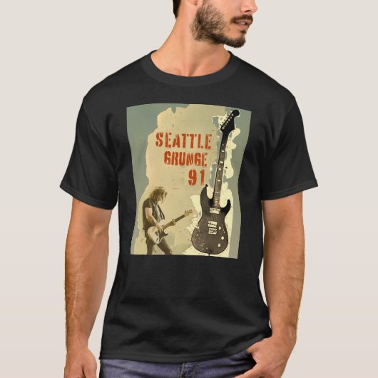 Seattle Grunge Muziek 1991 T-shirt (Voorkant)