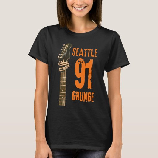 Seattle Grunge Muziek 1991 T-shirt (Voorkant)