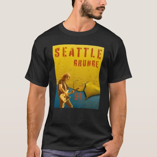 Seattle Grunge Muziek 1991 T-shirt (Voorkant)