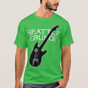 Seattle Grunge Retro Rock Guitar Space Needle T-shirt