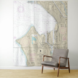 Seattle Harbour - Elliott Bay en Duwamish Waterway Wandkleed