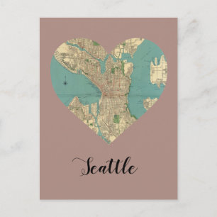 Seattle Heart Map Briefkaart