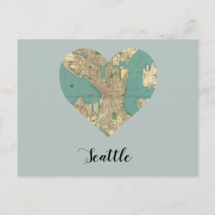 Seattle Heart Map Briefkaart