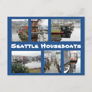 Seattle Houseboten Collage Briefkaart
