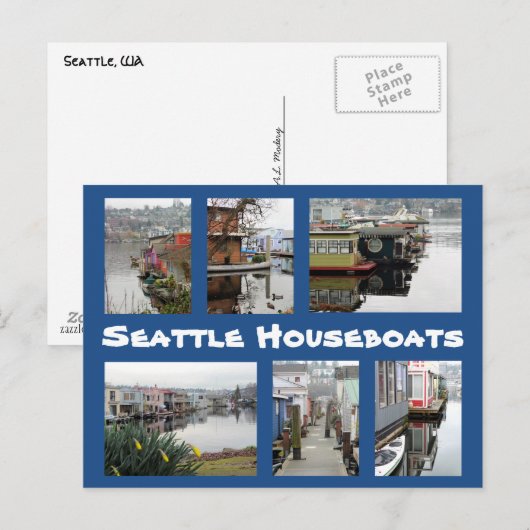 Seattle Houseboten Collage Briefkaart (Voorkant / Achterkant)