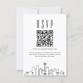 Seattle Huwelijk QR code RSVP Kaart