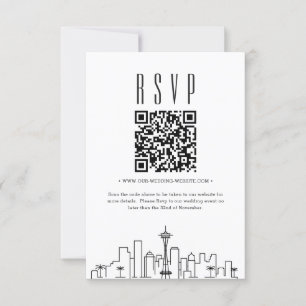 Seattle Huwelijk QR code RSVP Kaart