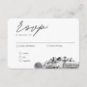 Seattle Huwelijk Traditionele RSVP Maaltijden Opti Informatiekaartje (Voorkant)