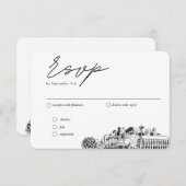 Seattle Huwelijk Traditionele RSVP Maaltijden Opti Informatiekaartje (Voorkant / Achterkant)