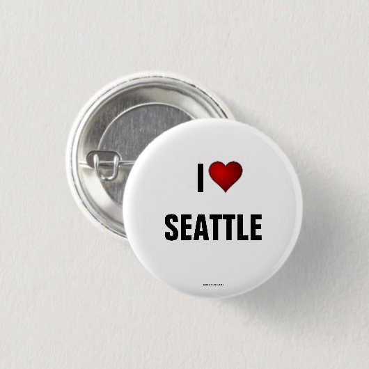 Seattle: I Love Seattle pinback button (Voorkant /achterkant)