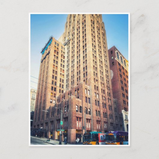 Seattle Iconic Tall Brick Building Cityscape Briefkaart (Voorkant)