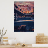 Seattle Iconisch Pike Market Center Poster (Keuken)