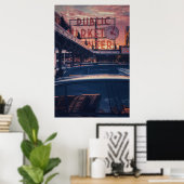 Seattle Iconisch Pike Market Center Poster (Thuiskantoor)