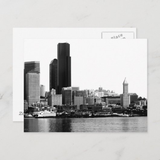 Seattle in B&W Briefkaart (Voorkant / Achterkant)