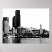 Seattle in B&W Poster (Voorkant)