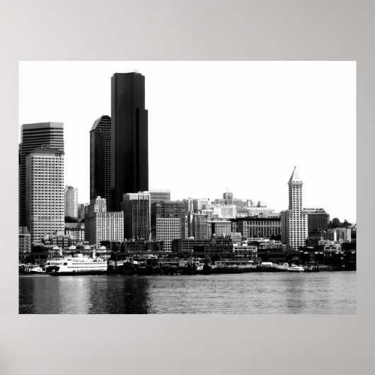 Seattle in B&W Poster (Voorkant)