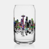 Seattle in graffiti met monogram blikvorm glas (Voorkant)