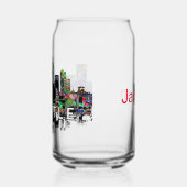 Seattle in graffiti met monogram blikvorm glas (Links)