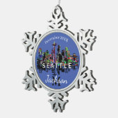Seattle in graffiti tin sneeuwvlok ornament (Rechts)