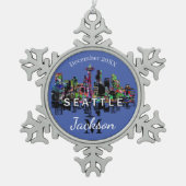 Seattle in graffiti tin sneeuwvlok ornament (Voorkant)