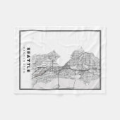 Seattle Kaart Fleece Deken (Voorkant (Horizontaal))