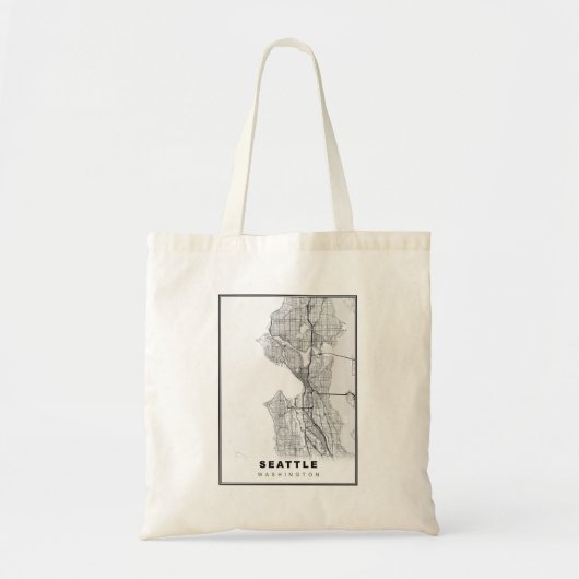 Seattle Kaart Tote Bag (Voorkant)