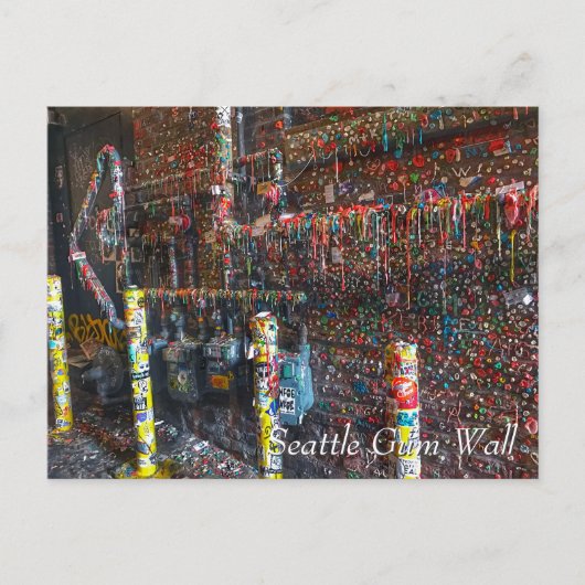 Seattle kauwgommuur briefkaart (Voorkant)