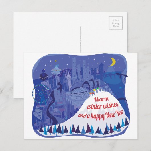 Seattle kerstkaart feestdagenkaart (Voorkant / Achterkant)