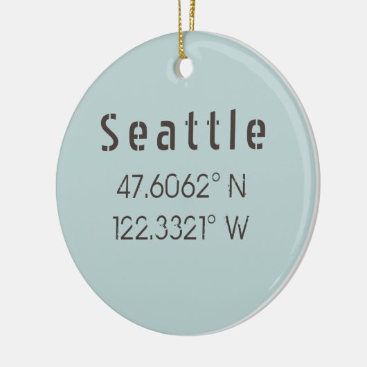 Seattle Latitude en Lengtegraad Keramisch Ornament (Links)