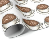 Seattle latte koffie cappuccino latte plat wit cadeaupapier (Rol Hoek)