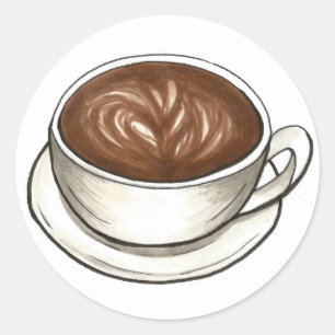 Seattle latte koffiekopje latte cappuccino barista ronde sticker
