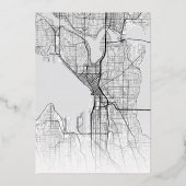 Seattle Liefdeszoeker | Stad Thema Trouwen Folie Uitnodiging (Achterkant)