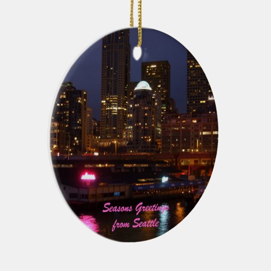 Seattle Lights Keramisch Ornament (Rechts)