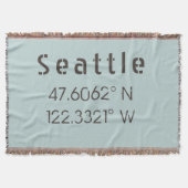 Seattle Longitude en Latitude Deken (Voorkant)